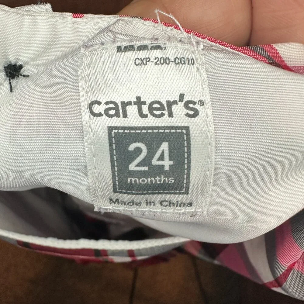 Toddler 24 Months Girls Plaid Dress CARTER'S Carters red black
